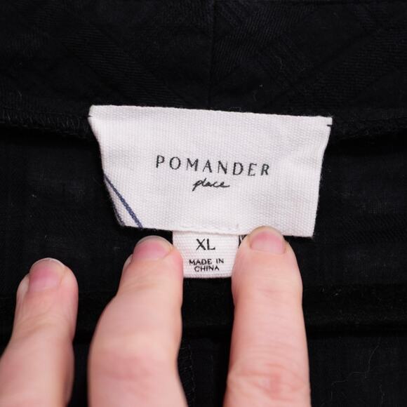 Pomander Place Carolina Caftan Black Windowpane V-Neck Resort Gauzy SZ XL - Picture 5 of 6